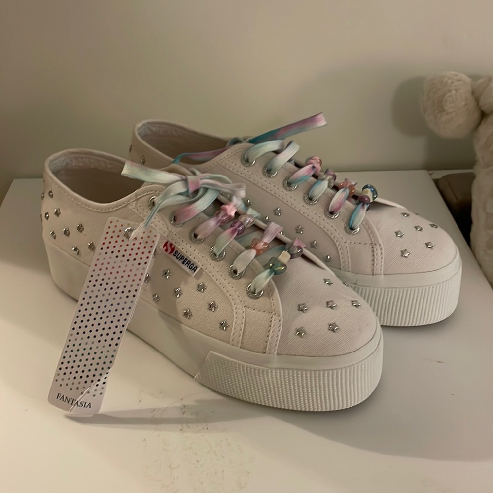 Superga platform star sneakers NWT